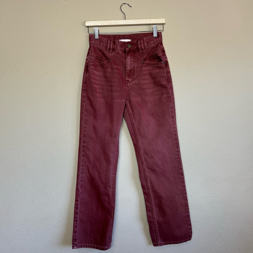 BDG pants women 25 100% cotton straight leg high waist cowboy jeans red